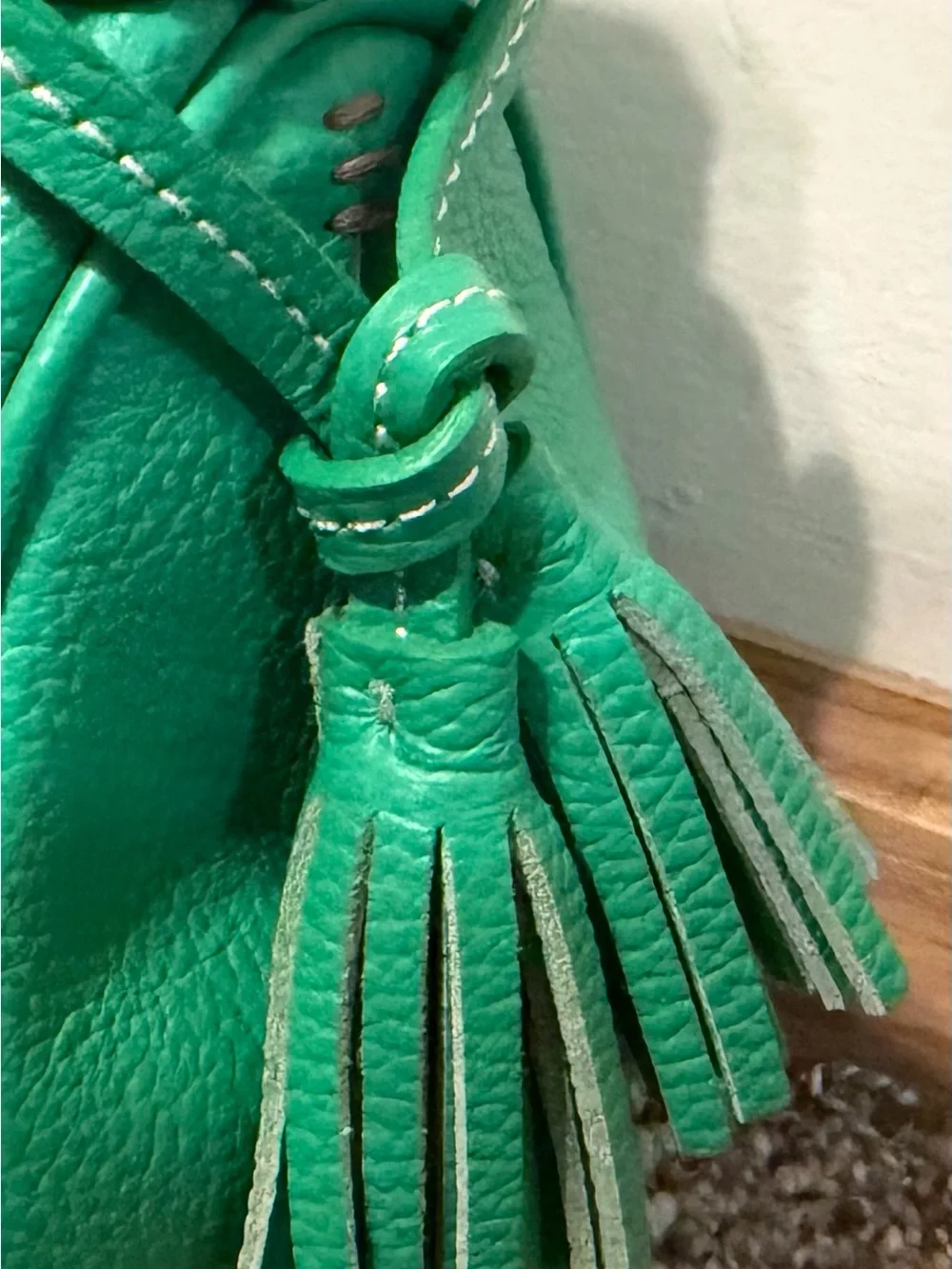 Dooney & Bourke Kelly Green Lucca Pebbled Leather Satchel with Gold Hardware